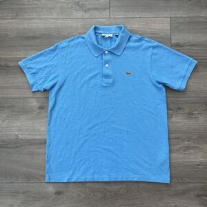 Lacoste Mens XL Knit Polo Shirt Blue Short Sleeve
